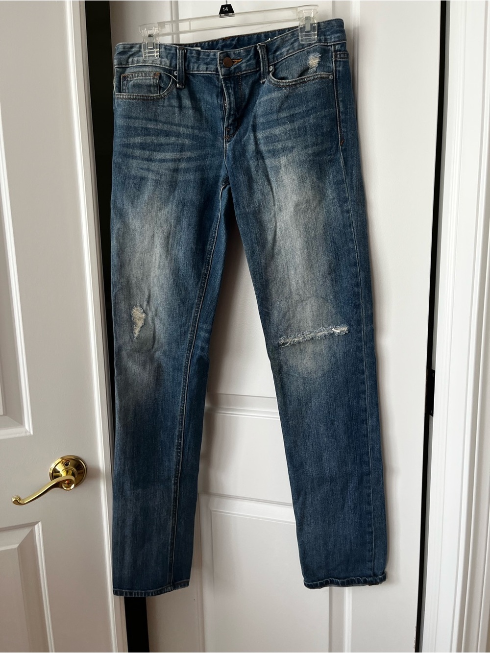 GAP 1969 Straight Leg Distressed Blue Jeans